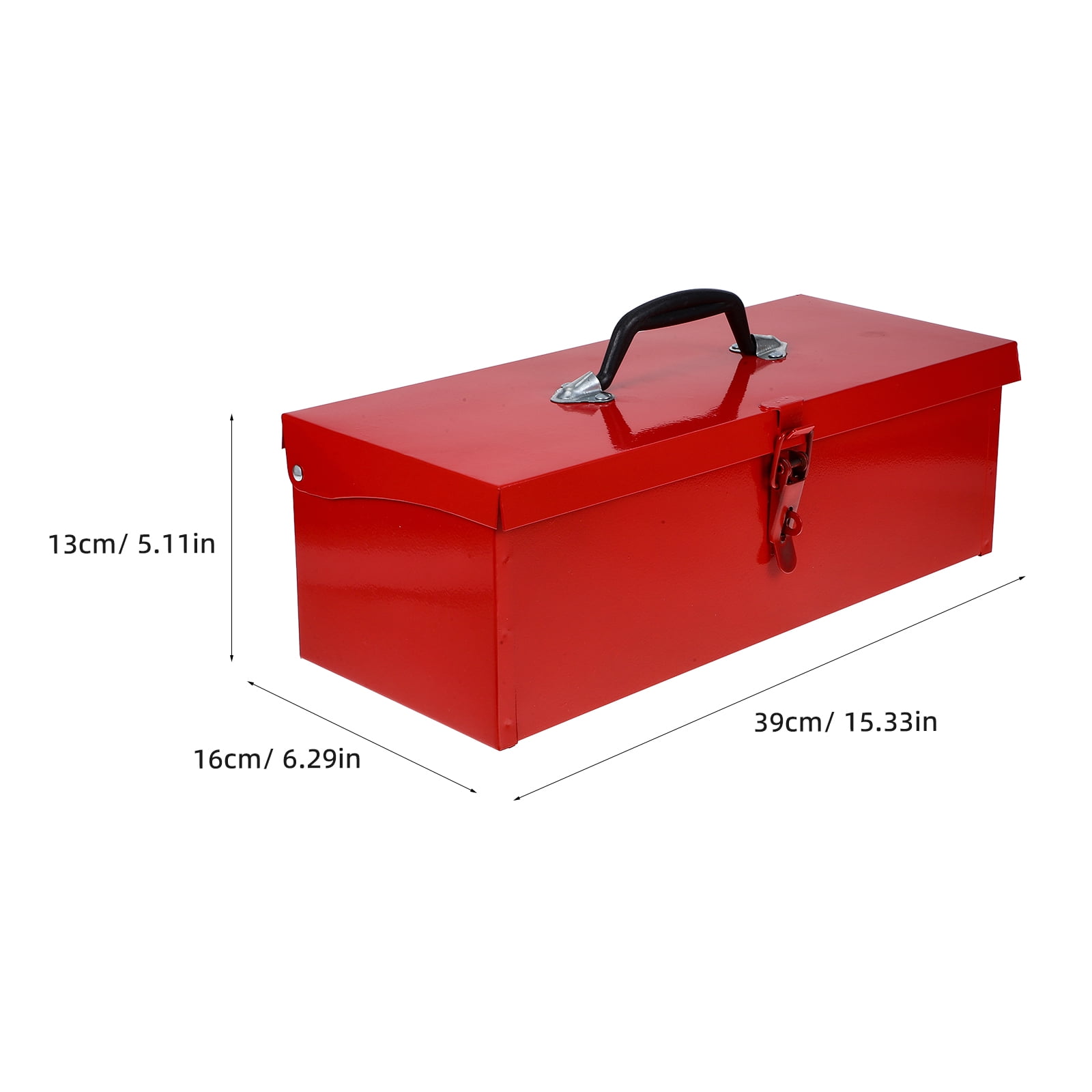 IDEANATEGRATE 1Set Red Metal Tool Box for Household Tools and Portable Use 39.0X16.0X13.0Cm