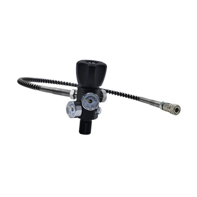 yuksok Valve Fill Station Adapter Regulator Metal with O Rings and Gaskets 400Bar Female Quick Disconnect Reliable for Mining Diving 18UNF