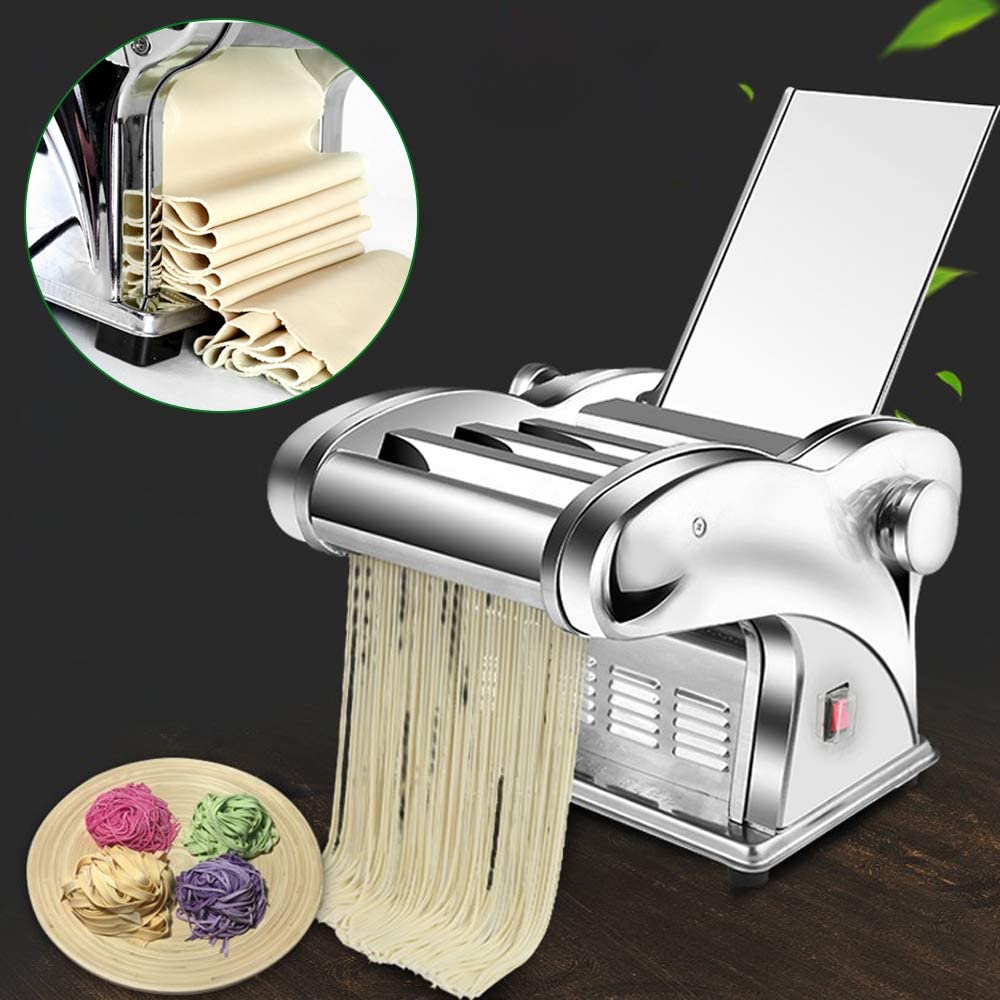 Pasta Machine Electric Pasta Maker Machine Stainless Steel Pasta Maker w  Blades and Adjustable Thickness Settings 135W Pasta Cutter (Color Silve  通販