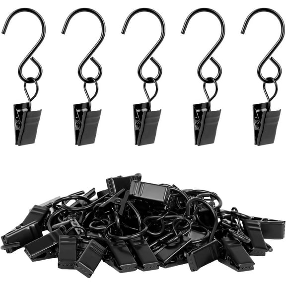 S Hook Curtain Clips, 50 Pack 304 Stainless Steel Hanging Party String Lights Christmas Garden Courtyards Decoration, Gutter Wall-Grid Tent Camper Awning Hangers