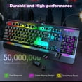 thumbnail image 5 of TECKNET BASICS Wired Gaming Keyboard, 2.4G USB Computer Keyboards, 7-Color & 4 Modes Backlit, Whisper Quiet Switches, Full Size Quiet Keyboard for Windows Desktop, PC, Laptop, Gaming, 5 of 8