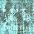 thumbnail image 1 of Ahgly Company Indoor Square Abstract Light Blue Modern Area Rugs, 5' Square, 1 of 4