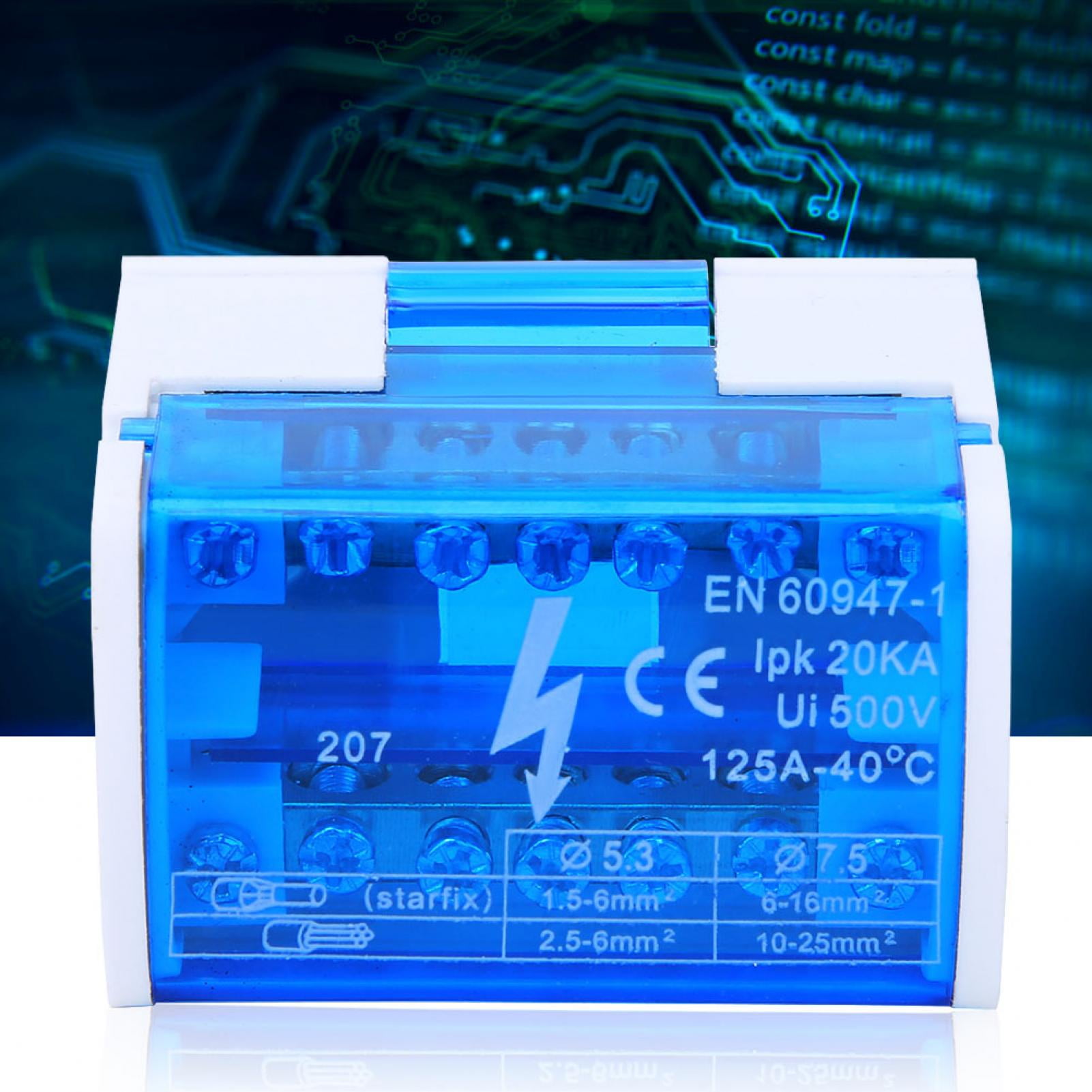 DOACT Terminal Distribution BoxDin Rail 2-Level Single Phase with Transparent Dust Cover 207,Distribution Box,Din Rail Terminal Block Distribution Box