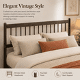 thumbnail image 3 of Miniyam Queen Pine Wood Platform Bed Frame with Spindle Headboard, 9.8" Underbed Storage, Brown, 3 of 8