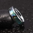 thumbnail image 2 of Wedding Rings Men & Women 6mm Domed Silver Tungsten Abalone Wedding Band, 2 of 4