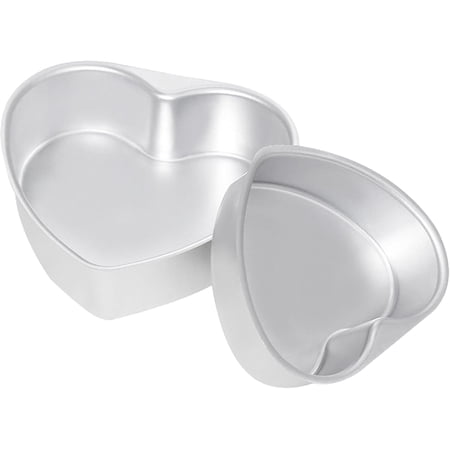 ABCISI 2 Pack Heart Shaped Cake Pans, 6 & 8 Inch Aluminum Heart Baking Pan Cake Molds, DurableNonstick Cake Tins for Valentine's Day Weddings Birthday Party
