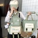 thumbnail image 1 of 4x/set Teens Canvas Tote ptop Wide Travel Casual Computer Bolsa de pañales Estuche para lápices capacidad Verde Macarena mochilas escolares, 1 of 8