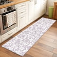thumbnail image 3 of Spring Flower Runner Rug 2x6 FT,Non Slip Hallway Rugs,Vintage Farmhouse Light Purple Boho Leaf Washable Soft Floor Carpet Throw Runner Carpet Long Rugs for Entryway Kitchen Bedside Sliding Door, 3 of 8