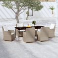 thumbnail image 1 of vidaXL 7 Piece Garden Dining Set Brown, 1 of 5