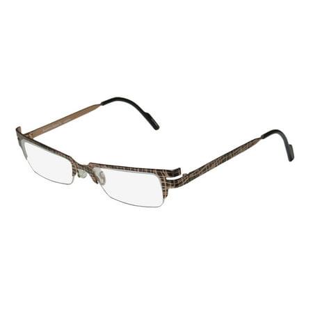 New Harry Lary's Scotchy Mens/Womens Designer Half-Rim Bronze / Black Pattern Slim Style Colorful Hot Frame Demo Lenses 50-0-0 Eyeglasses/Eye Glasses