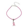 thumbnail image 2 of Recién llegado, pulsera con dije de cinta rosa y amarilla contra el cáncer de mama, joyería de concientización para regalos de la Fundación del Centro Oncológico, 2 of 4