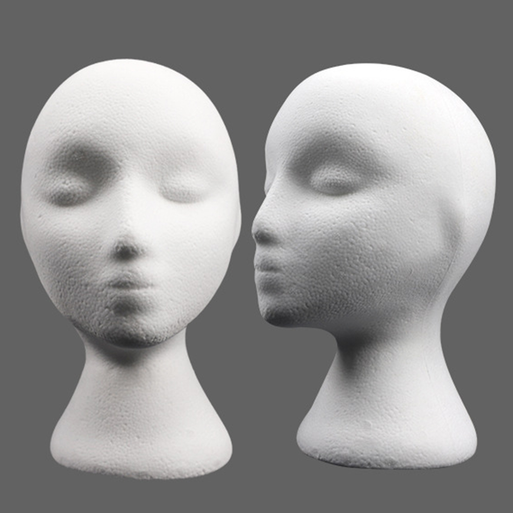 Travelwant 2Pcs/Set Wig Head - Tall Female Foam Mannequin Wig Stand and Holder for Style, Model And Display Hair, Hats and Hairpieces, Mask