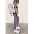 thumbnail image 5 of PRETTYGARDEN Women's Two Piece Lounge Sets Spring Summer Jogger Pants Vacation Outfits Travel Airplane Matching Clothes, 5 of 6