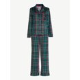thumbnail image 6 of Joyspun Women’s Stretch Velour Notch Collar Top with Pants, 2-Piece Pajama Set, Sizes S to 3X, 6 of 6