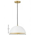 thumbnail image 5 of 83307MW Lark Lou - 1 Light Pendant In Modern and Mid-Century Modern Style-7.25 Inches Tall and 14 Inches Wide-Matte White/Lacquered Brass Finish, 5 of 10
