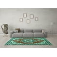 thumbnail image 3 of Ahgly Company Indoor Rectangle Medallion Turquoise Blue Traditional Area Rugs, 5' x 8', 3 of 4