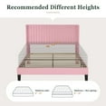 thumbnail image 2 of Amolife Queen Size Velvet Upholstered Bed with Wingback Headboard, Pink, 2 of 9