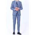 thumbnail image 4 of Suit, Vest Dovetail Collar Slim Fit Handmade Light Navy Blue Stylish Men's Business Suit, 4 of 4