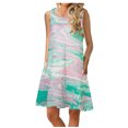 thumbnail image 1 of Elegante mujer sin mangas Rounk cuello verano cómodo bolsillos de impresión Casual vestido de tanque suelto OAVQHLG3B Store lin121212, 1 of 5