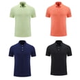 thumbnail image 3 of Fjuchai Men's Buttons T-Shirt Shirts Short Sleeve Quick Dry Casual Athletic Running Gym Workout Stretch Tops Performance Shirts S-4XL, 3 of 8