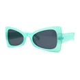 thumbnail image 2 of Womens Retro Bow Shape Narrow Butterfly Plastic Sunglasses Green Black, 2 of 4