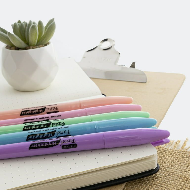  Highlighters Pen, Assorted Pastel Colors Chisel Tip