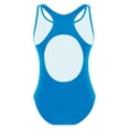 thumbnail image 2 of MSemis Kids Girls Racer Back Gymnastics Leotard Rash Guards Keyhole Bodysuit Top Light Blue 4, 2 of 4