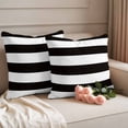thumbnail image 4 of 2 Pack Outdoor Waterproof Throw Pillow Covers,Minimalistic Black White Decorative Square Pillow Case Patio Pillowcases for Chair Couch Sofa 16x16in, 4 of 9