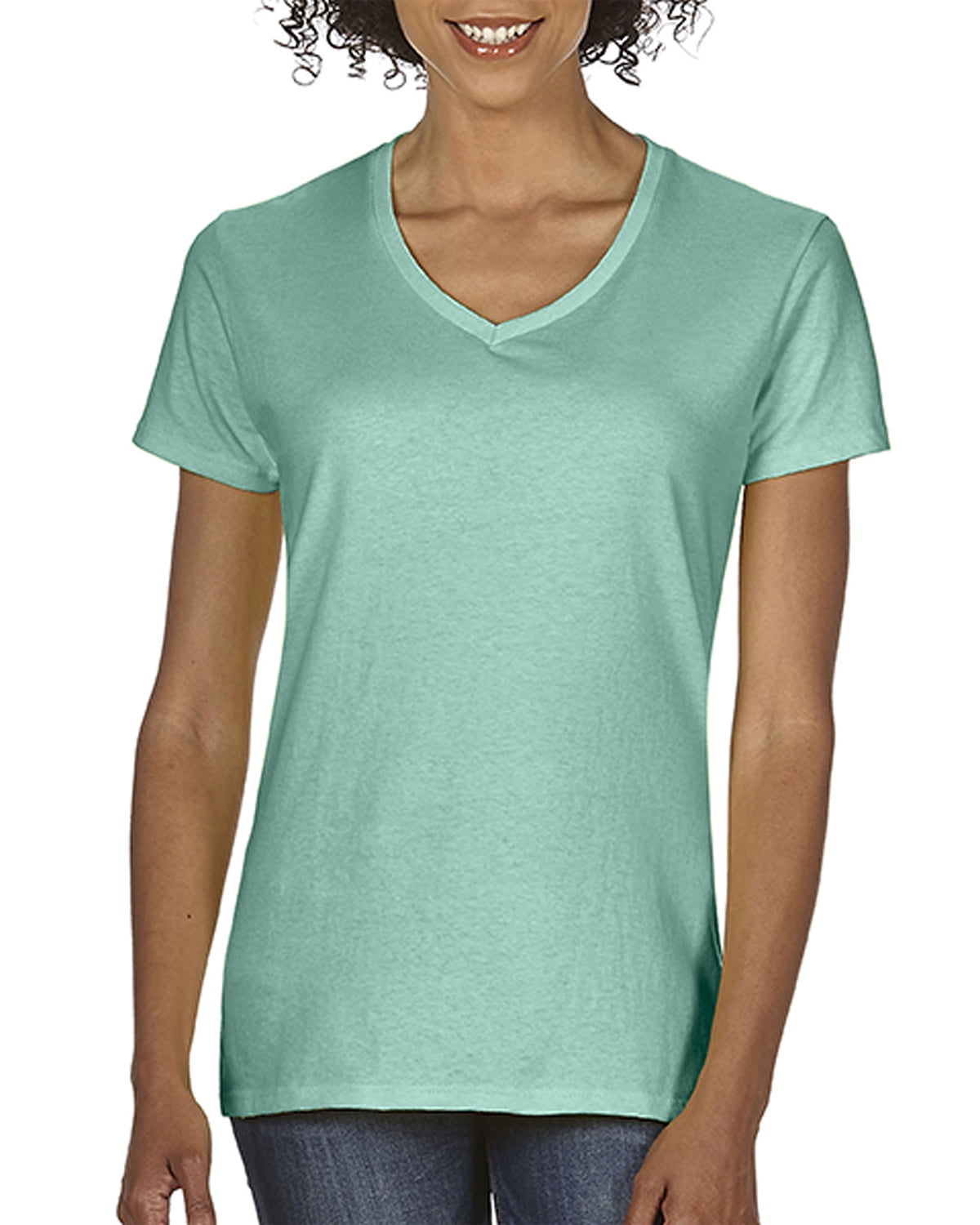 Comfort Colors Women's Cap Sleeves VNeck TShirt