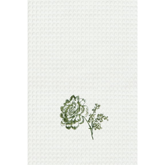 Colonial Williamsburg Devon Moss Waffle Weave Cotton Kitchen Towel