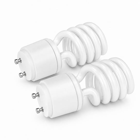 Stcellnmex 13W 120V 60Hz GU24 CFL LED Light Bulbs, 2 Prong Base T3 3500K 900lm Warm White Spiral Compact Fluorescent Bulbs, 2 Pcs
