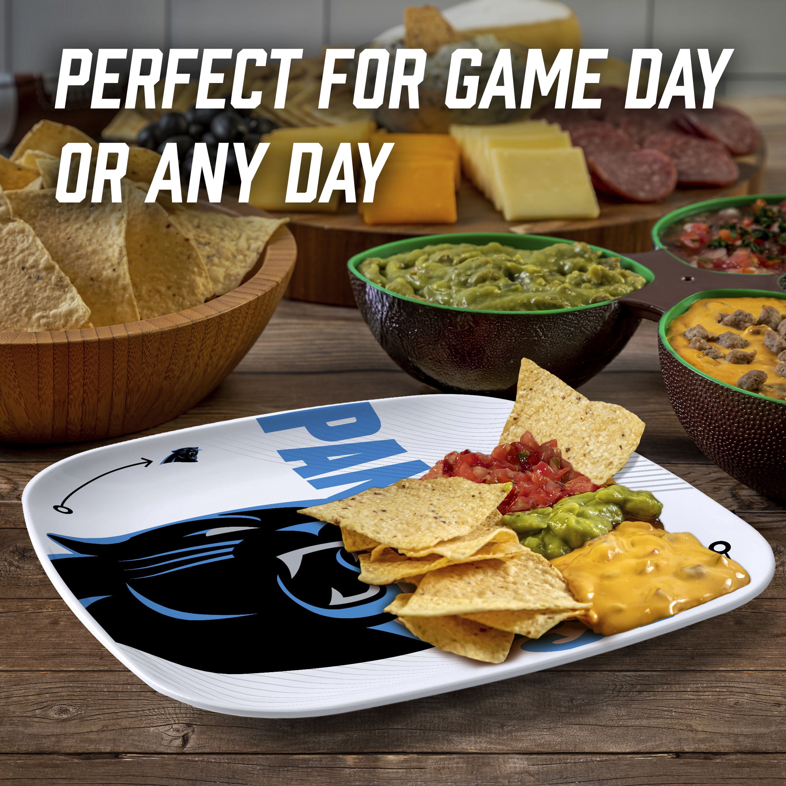 YouTheFan NFL Carolina Panthers Large Party Plate