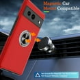 thumbnail image 6 of Pixel 7 Case, Google Pixel 7 Case with HD Screen Protector, Shockproof Google Pixel 7 Phone Case with 360° Magnetic Ring Holder Kickstand Phone Case for Google Pixel 7 Red, 6 of 15