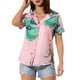 thumbnail image 1 of CAMISAS DE MUJER CHIC INSPIRADORAS, HAWAIANAS, DE MANGA CORTA, TROPICALES, CON ESTAMPADO FLORAL, BOTONES, TALLA S, ROSA POLVO, 1 of 8