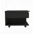 thumbnail image 2 of Modern Black Wengue 1-Drawer 1-Shelf Lift Top Coffee Table with Storage and Dining Function, 2 of 7