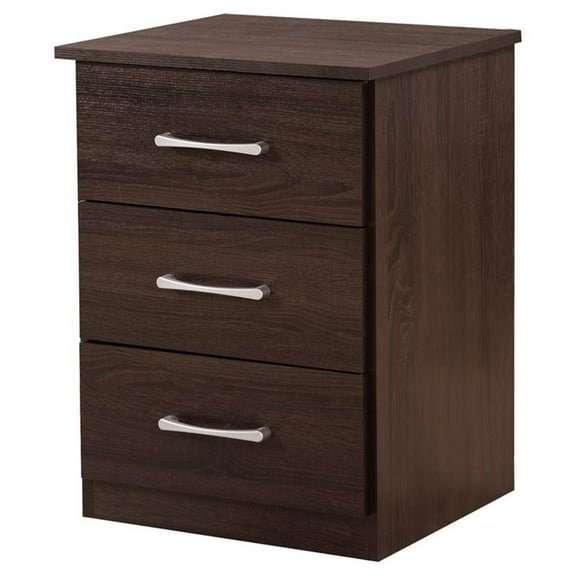 Pemberly Row Modern / Contemporary 3 Drawer Nightstand in Wenge