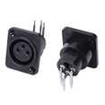 thumbnail image 1 of 40Pcs Black XLR 3Pin Female Jack Panel Mount Chassis PCB Socket Connector, 1 of 4