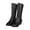 Black Knee High Boots, variant on hopeusnice Women's Knee High Boots Faux Leather Winter Boots Round Toe Chunky Heel Side Zipper Warm Boots Fashion Boots Black 38