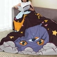 thumbnail image 3 of LNWH Fortune Witch Night Cloud Pattern Throw Blanket, Flannel Sofa Blankets for All Seasons, 50"x40", 3 of 8