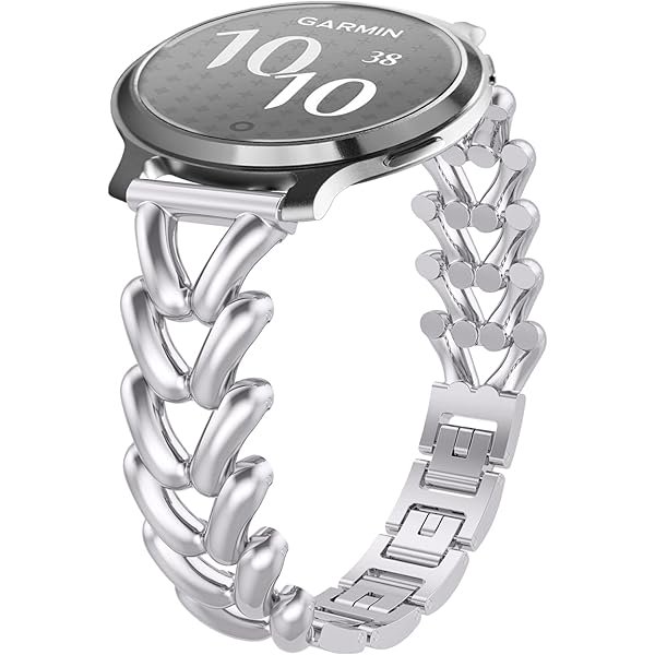 wonima11 Metal Watch Bands Compatible with Garmin Lily 2/Lily 2 Active/Lily 2 Classic/Lily 2 Sport, 14mm Elegant Slim Metal Chain Bracelet Replacement Strap for Women