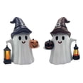 thumbnail image 3 of Halloween Decorations, Resin Ghosts with a Lantern, LED Cute Spooky Halloween Ghost Figurines for Mantel Shelf Table Garden Decor, 3 of 5