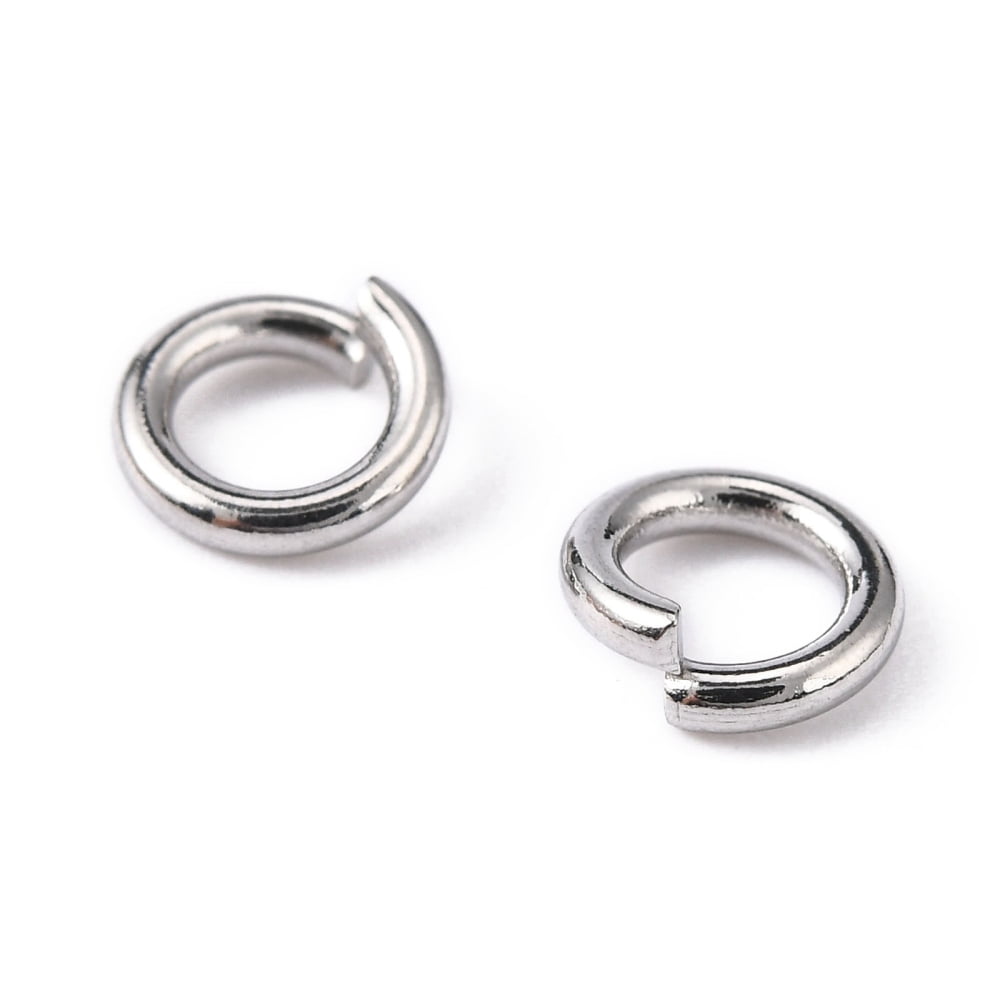 5000pcs Tarnish Resistant 304 Stainless Steel Jump Rings Open Jump Rings Stainless Steel color 6x1.2mm Inner Diameter: 3.6mm