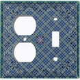 thumbnail image 4 of Metal Light Switch Plate Cover Blue Plaid Paisley Bandana Tile Pattern TIL076, 4 of 13