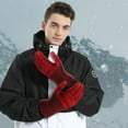 thumbnail image 3 of Winter Red Upgraded Touch-Screen Anti-Slip Gloves Elastic Thermal Soft Knit Lining For Men Women, 3 of 5