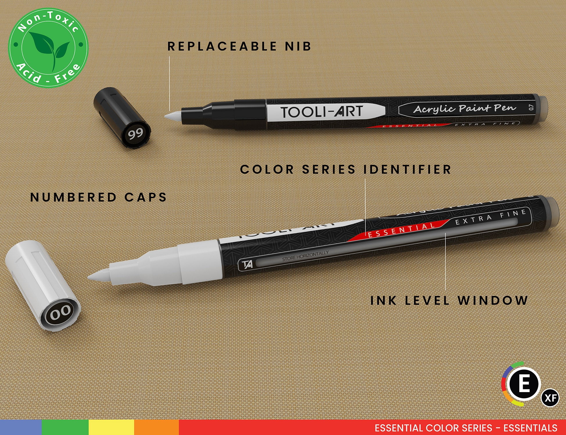 20 Black And White Acrylic Paint Markers Paint Pens Set 0.7mm (0.7mm EXTRA FINE)