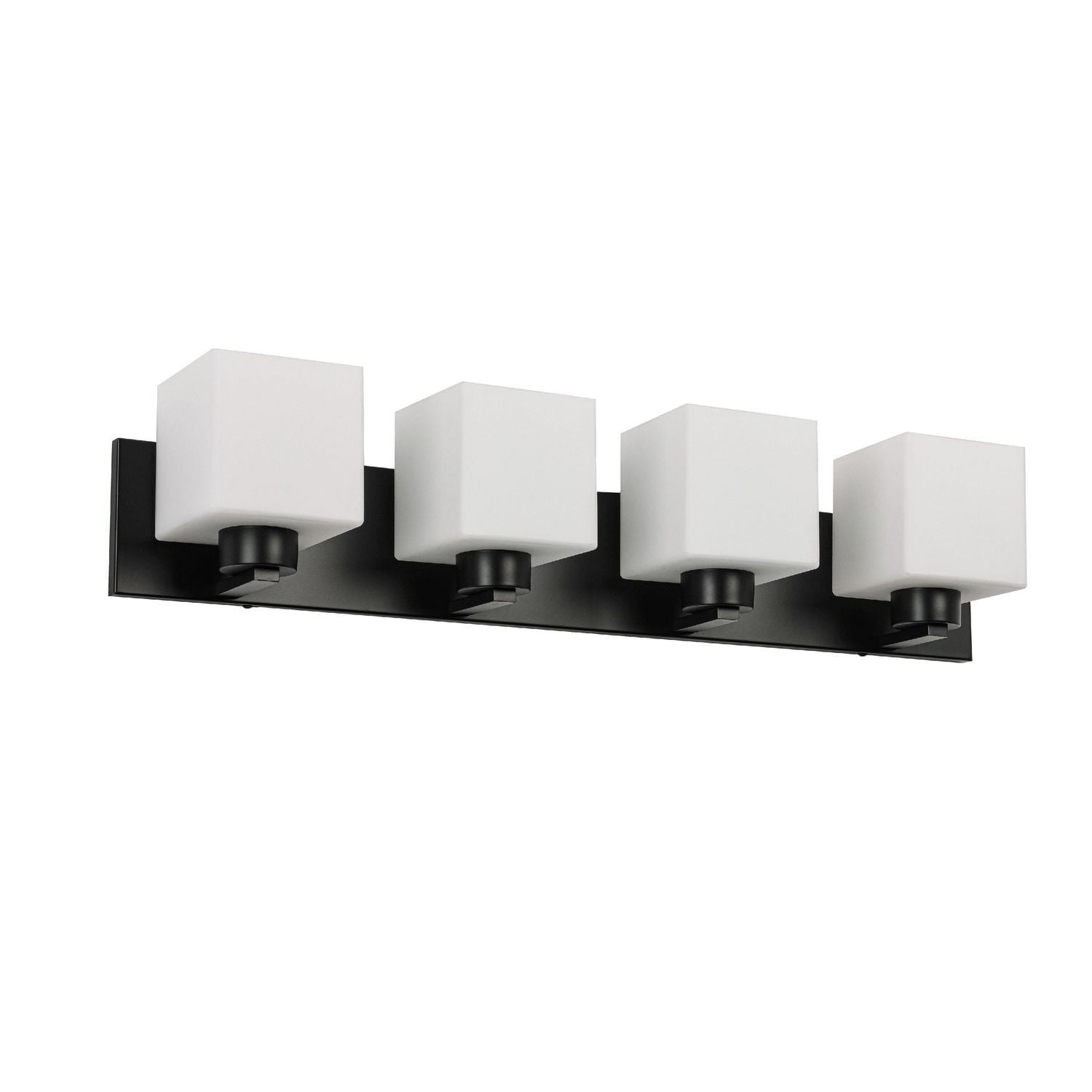 Veda Vanity - 4 Light - Matte Black - White Opal Glass