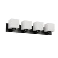 thumbnail image 1 of Veda Vanity - 4 Light - Matte Black - White Opal Glass, 1 of 2