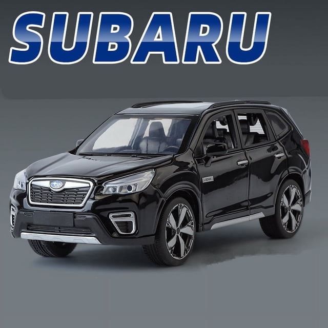 Modelo de coche de aleación Subaru Forester SUV, juguete de Metal fundido a presión, vehículos todoterreno, modelo de coche de alta simulación, sonido y luz, regalo para niños, 1/30