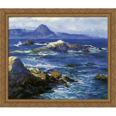 Off Mission Point (aka Point Lobos) 32x28 Large Gold Ornate Wood Framed Canvas Art by Guy Rose
