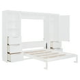 thumbnail image 3 of MODERNLUXE Queen Size Murphy Bed,120-inch Larger Space-Saving Wall Bed with Closet,5 Drawers and 3 Shelves,Foldable Platform Bed Vertical Wall Bedfram for Small Space,Bedroom,Guest Room,White, 3 of 7